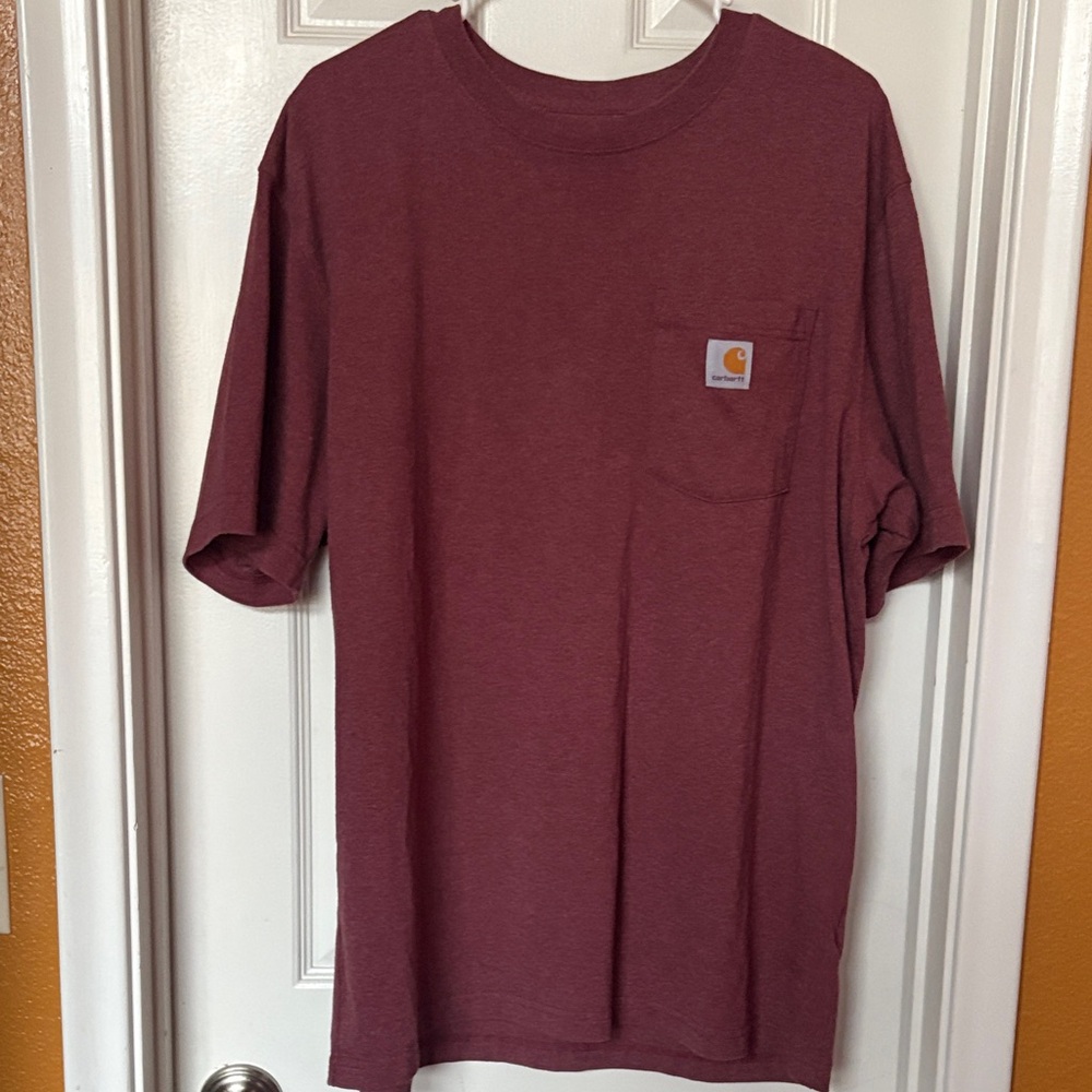 Carhartt Brick Red Tee with Pocket